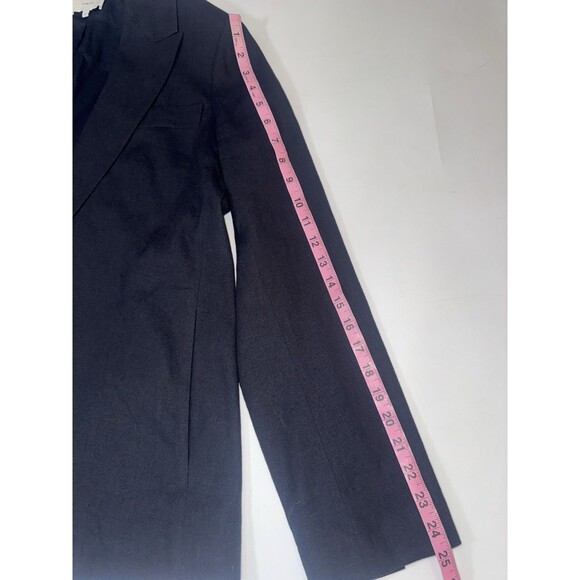 Vince Black Linen Blend Blazer One Button Surgeon Cuff Pockets Women Size 10 EUC - Picture 7 of 13